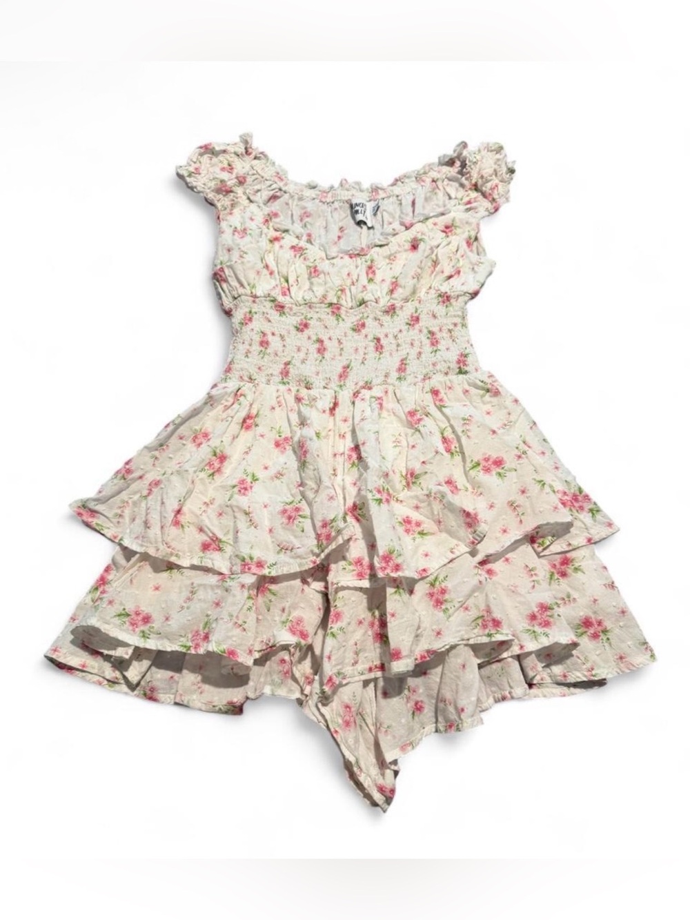 Princess Polly Cream Floral Ruffle Romper